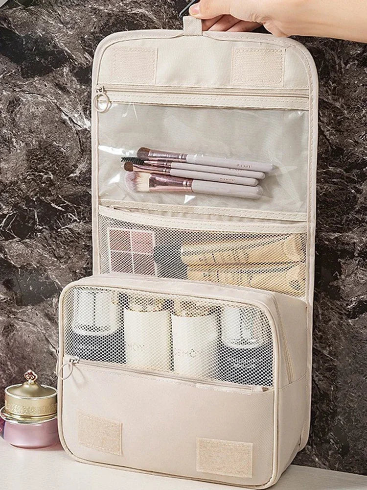Handheld large capacity dry wet separation waterproof storage bag, wash bag travel convenient multifunctional hanging makeup bag