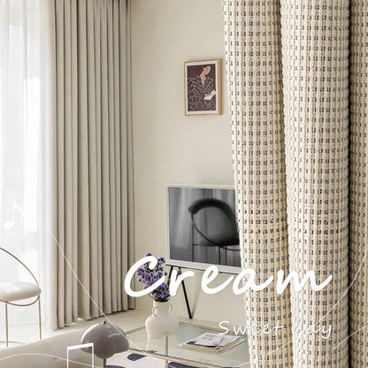 Modern Simple Balcony Drapes Light Luxury Bedroom Thick Blackout Curtain Large Area Bay Window Curtains Home Living Room Drape