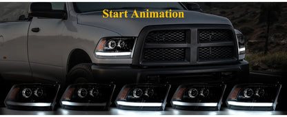 1pcs Full LED Headlight Fit for 2009-2018 Dodge Ram 1500 2500 3500 Sequential Turn Signal&DRL Headlights