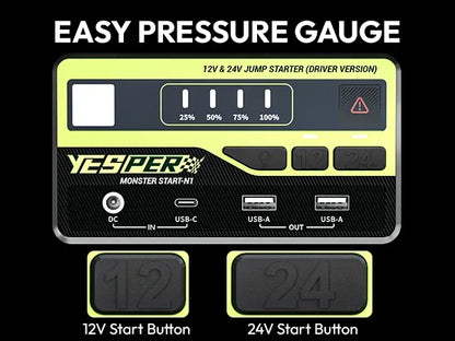 YESPER 24V Jump Car 6000A Peak Jump Starter For car Truck Portable Truck Battery Starting Device External battery