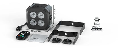 Yiflamefly 30W Par Lights 4x8W LED RGBWYP+CYAN DJ Light Remote & DMX Controlled Stage Light For Wedding Party Club Disco