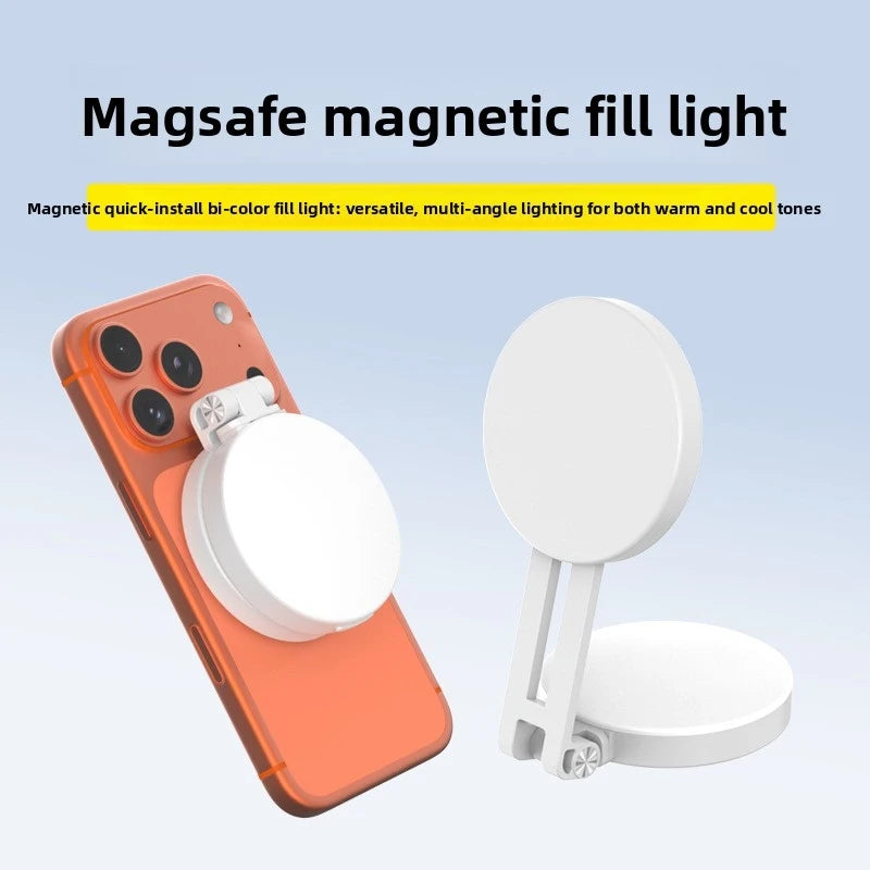 Magsafe Phone LED Ring Light Portable Bi Color Dimmable Selfie Fill Light for Live Stream Vlog Photography