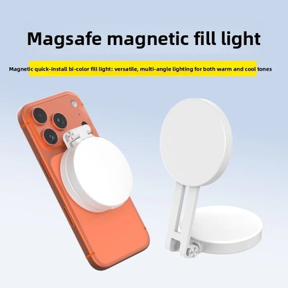 Magsafe Phone LED Ring Light Portable Bi Color Dimmable Selfie Fill Light for Live Stream Vlog Photography