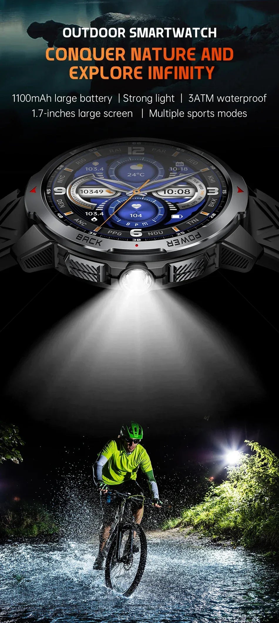 New T-Rex3 Pro 1100mAh Battery Smart Watch Men Compass 5ATM Waterproof Bluetooth Call Heart Rate Sports Run tracker Smartwatch