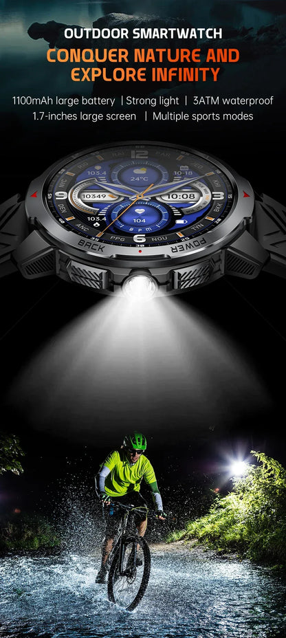 New T-Rex3 Pro 1100mAh Battery Smart Watch Men Compass 5ATM Waterproof Bluetooth Call Heart Rate Sports Run tracker Smartwatch