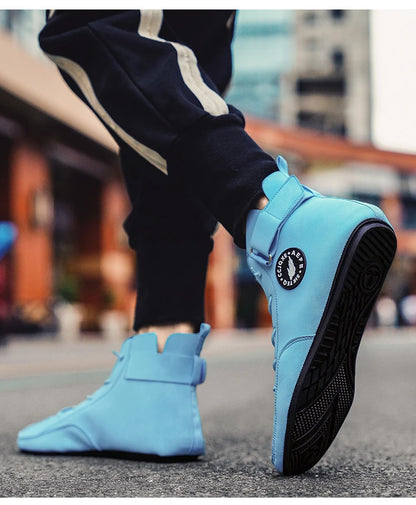 YRZL Men's Shoes Ankle Boots Lightweight Anti-slip Man Casual Walking Shoes Soft Soles Comfortable Breathable Blue Shoes for Men