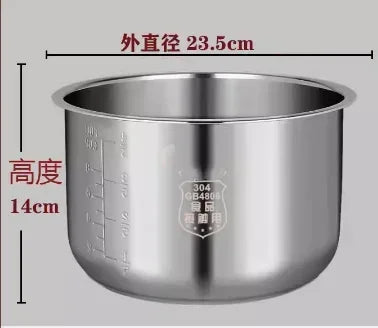 Suitable for Midea rice cooker 304 stainless steel inner pot 3L4L5L thickened FS3010/70 inner pot