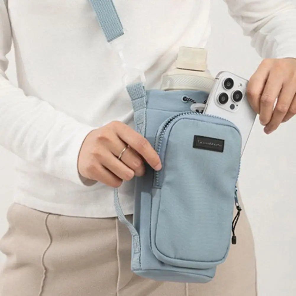 Portable Water Bottle Bag with Adjustable Shoulder Strap Water Bottle Sleeve for Walking Hiking Camping Gym Insulated Protective