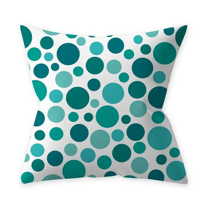 Housse de coussin bleu turquoise, coussins décoratifs pour canapé, housses de coussin géométriques en polyester, 45 x 45 cm, coussins décoratifs, taies d'oreiller simples
