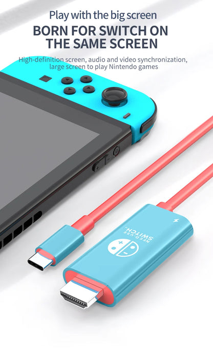 2M USB C to HDMI 4K Cable 100W PD Charging Portable Converter Type C to HDTV for TV Docking Steam Deck Laptop Phone Tablet