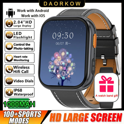 2026 2.04-inch Ultra Smart Watch 1000mAh High Capacity Battery Outdoor Sports Fitness Health Monitoring Smartwatch For Men Women