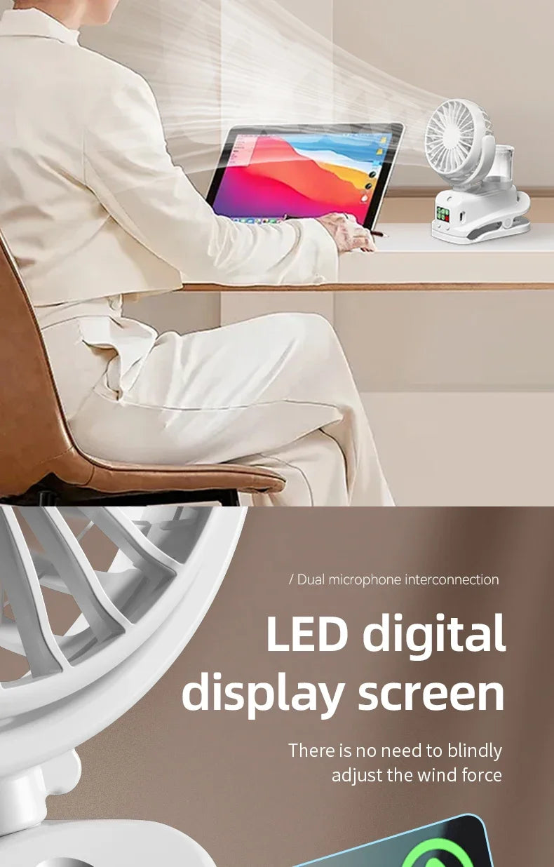 Refrigerating Clip Spray Fan USB Rechargeable Office Dormitory Outdoor Multi-Functional Desktop Clip Fan Moisturizing