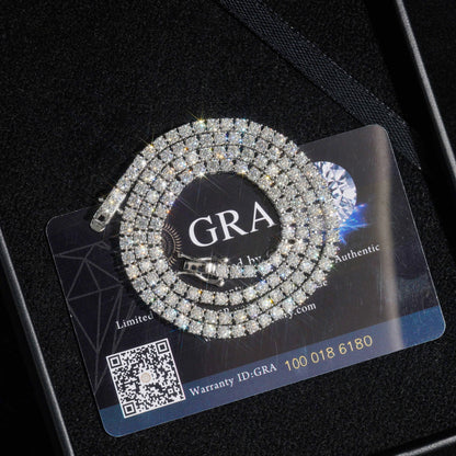 Luxury  Jewelry VVS Moissanite  Sterling Silver 925 Fashion Moissanite Tennis Chain Bracelet and Necklace For Women