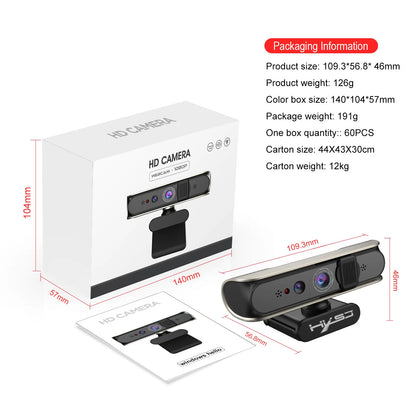 30FPS Online Mini USB Face Recognition 5 Million Built-in Microphone Autofocus Camera Windows Hello Auto-Unlock Webcam For PC