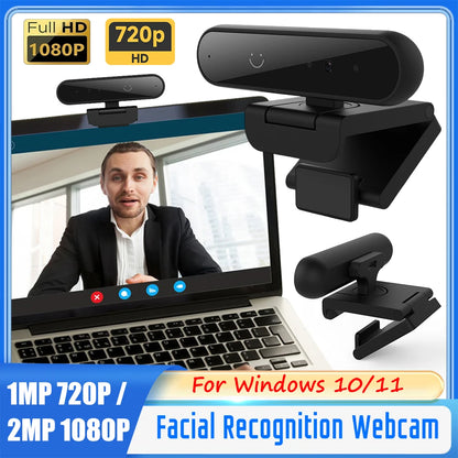 Facial Recognition Webcam Windows Hello 1MP 720P/2MP 1080P Web Camera IR Facial Recognition Login For Laptop PC Camera with Mic