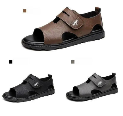 2025 New Fashion Brand Roman Sandals For Men Soft Sole Comfortable High-Quality Leather Beach Men's Casual Shoes