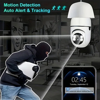 Ease Life APP-Light Bulb Security Cameras Outdoor Wireless WiFi Camera 5GHz, 360 Degree, E27 Light Socket Screw In Securi
