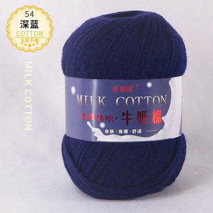 6Pcs Dyed Milk Sweet Soft Cotton Crochet Wool Yarn Thick Yarn Fiber Hand Knitting Wool Crochet Yarn Threads for DIY Sweater