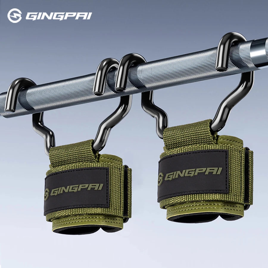Weight Lifting Hook Grips With Wrist Wraps Hand-Bar Wrist Strap Gym Fitness Hook Weight Strap Pull-Ups Power Lifting Gloves