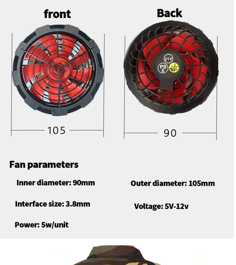 21v Air conditioner fan Clothing Fan Cooling Fan Personal Air Conditioning for Summer Heat Relief cooling clothing accessories