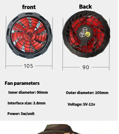 21v Air conditioner fan Clothing Fan Cooling Fan Personal Air Conditioning for Summer Heat Relief cooling clothing accessories