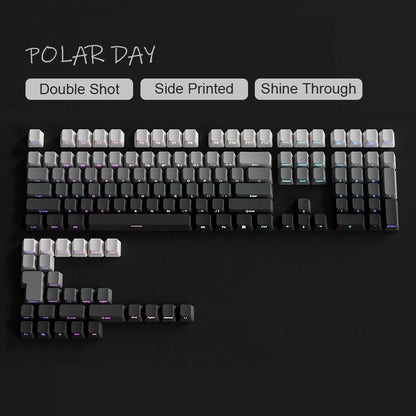 Babysbreath Side Print Shine Through Keycap Cherry Profile Double Shot PBT Keycaps 130 Key for Cherry MX Switches Gamer Keyboard