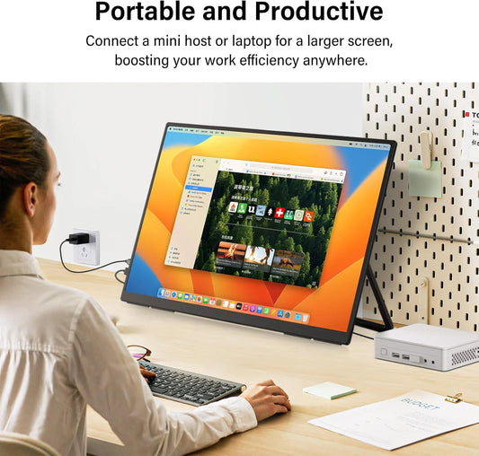 23.8inch Portable Monitor 100HZ 100% SRGB IPS USB-C HDMI Large Work Switch Home Gaming Second Monitor Adjustable Stand Laptops