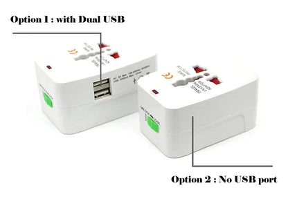 5YOA Power Socket Charging Port Universal Worldwide Travel Wall Charger AC Power AU UK US EU Plug Adapter Adaptor Option 2 USB