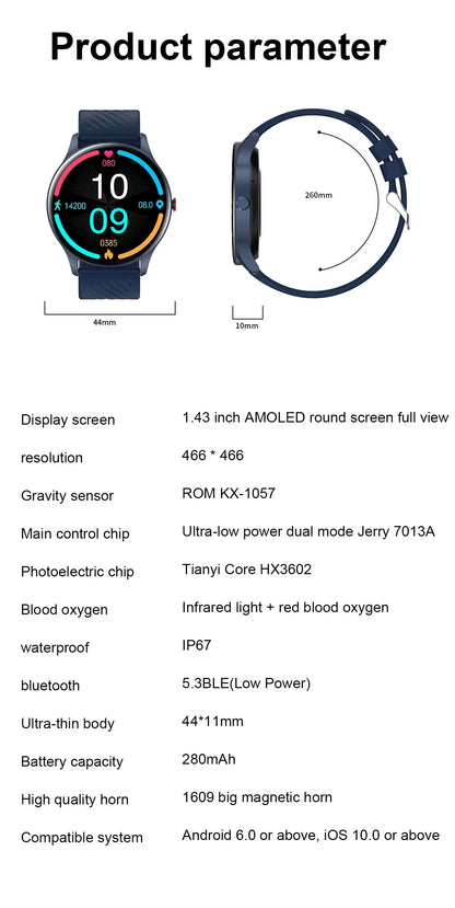New Health Smart Watch ECG Heart Rate Blood Oxygen Blood Pressure Monitoring Bluetooth Call GPS Movement Trajectory Smartwatches