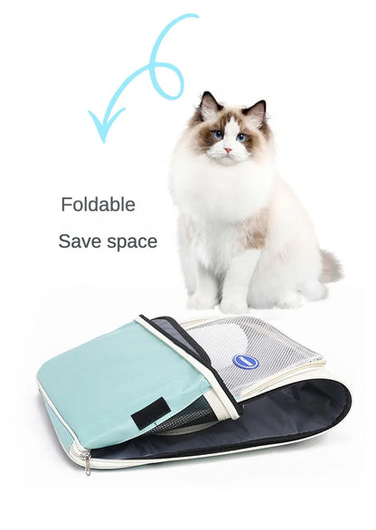 Pet Backpack Outdoor Large Cat Backpack Cat Transporter Breathable Foldable Carrying Bag Backpack Cat And Small Dog Supplies