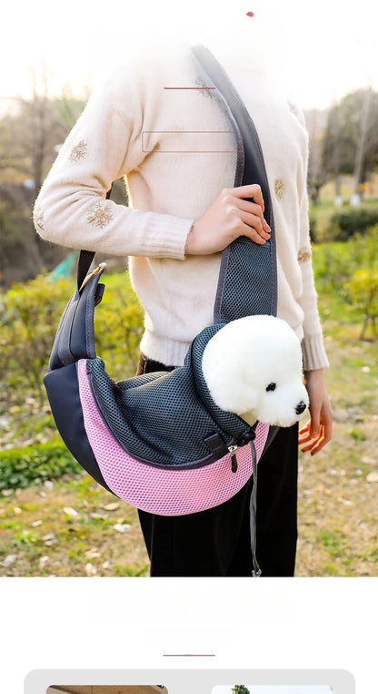 Pet backpack, portable shoulder bag for travel, hands-free outdoor crossbody bag suitable for cat and dog pet supplies