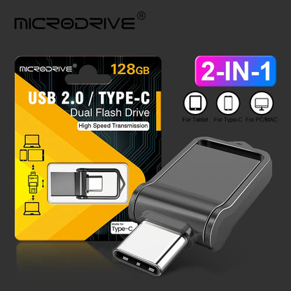 2 In1 Mini OTG Type C Pen Drive Usb2.0 Memory Stick 16GB 32GB 8GB Usb Flash Card 128GB 256GB 512GB Type-C Pendrive