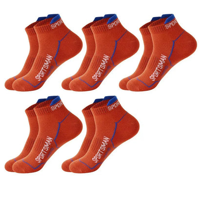 5 Pairs Men's Short Socks Sweat Absorbent and Odorous Basketball Running Sports Socks Breathable Mesh Men's Socks
