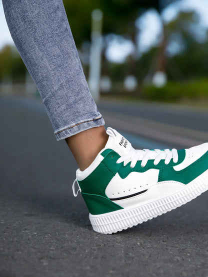 HKDQ Blue High Top Sneakers Unisex Non Slip Platform Men's Skate Shoes Spring Autumn Casual Leather Skateboard Shoes For Women