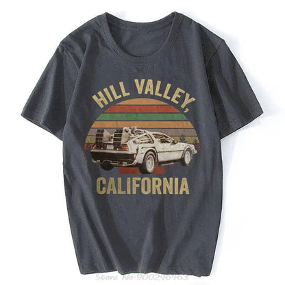Hill Valley T-shirt, Back to The Future Shirt, Marty Mcfly, Hill valley, Classic Men Cotton Tees Tops Harajuku Streetwear