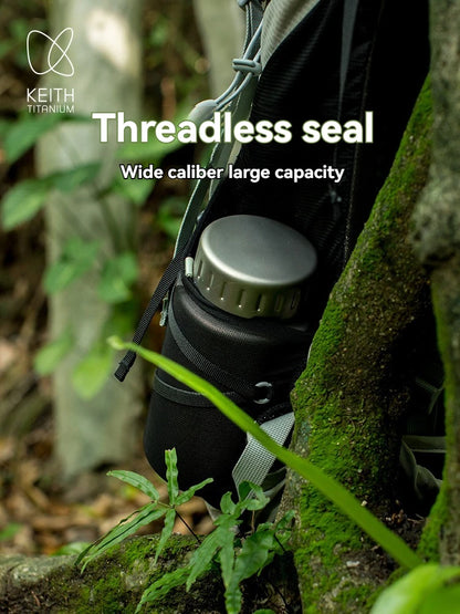 Keith Titanium Sports Bottle 0.9L/1.2L Large Capacity Kettle Outdoor Camping Drinkware Wide Mouth Non-threaded Water Bottle