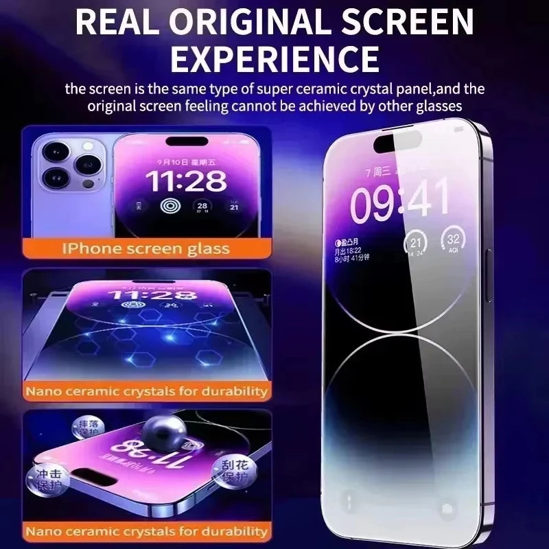 1-3Pcs Dust Free Installation HD 8K Screen Protector For iPhone 17 16 15 11 12 13 14 Pro Max Plus 7 8 Air SE Tempered Glass Film
