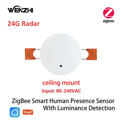ZigBee Wifi MmWave Human Presence Motion Sensor With Luminance/Distance Detection 5/110/220V Tuya Smart Life Home Automation