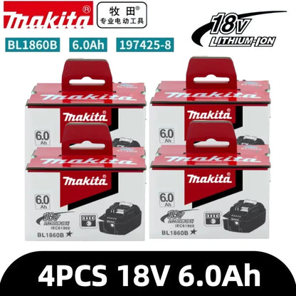 Genuine 6AH makita BL1860 6ah Battery Power Tools Li-ion Replacement LXT BL1850 BL1840 for 18V Screwdriver with BMS 18v battery