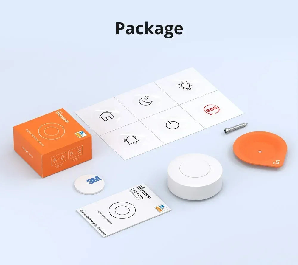 SONOFF SNZB-01P SNZB 01P Sonoff Wireless Switch Zigbee Scene Switch Two Way Control Act As Doorbell Emergency Button Via Google