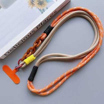 New Fashion Trend Diagonal Long Rope Mobile Phone Universal Lanyard Shoulder Strap Lanyard Neck Multi-Functional Anti-Loss Rope
