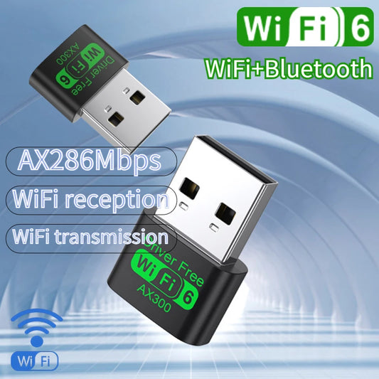 WiFi 6 AX300 WiFi USB Adapter Wireless Network Card 2.4G Wi-Fi Dongle Dual Band Antenna USB For PC/Laptop Win10/11 Driver Free by PDG ibma