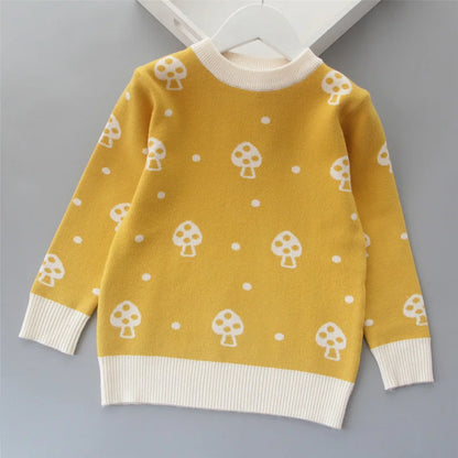 Pull d'automne-hiver pour filles, motif mignon amoureux, pull tricoté en polaire épaisse et chaude