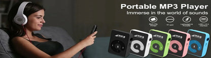 Portable Mini Mp3 Clip Card MP3 Music Player Mirror Card Clip High Quality Digital Music Media Playback Support SD TF Card