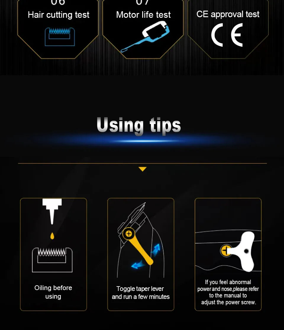 Adjustable Professional Corded Hair Clipper  Hair Trimmer For Men 10W Electric Powerful Barber Shop Haircut Machine Tapering