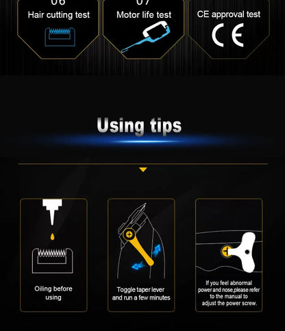 Adjustable Professional Corded Hair Clipper  Hair Trimmer For Men 10W Electric Powerful Barber Shop Haircut Machine Tapering