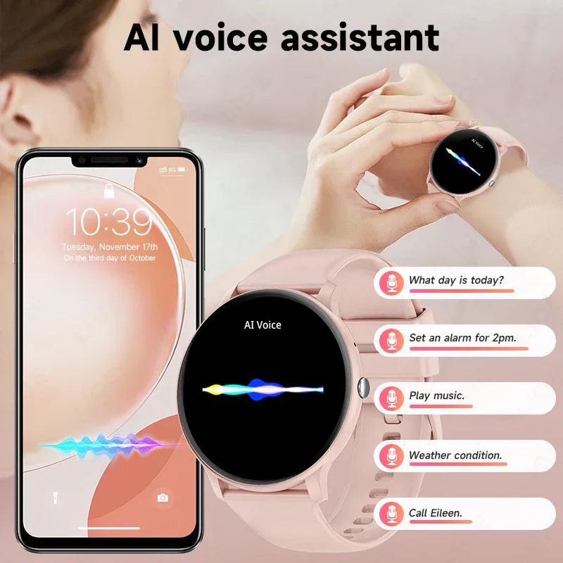 LIGE Smart Watch Women 1.39'' Full Touch Screen Custom Dials Wristwatch Bluetooth Call Blood Oxygen Monitor Sport Smartwatch Men
