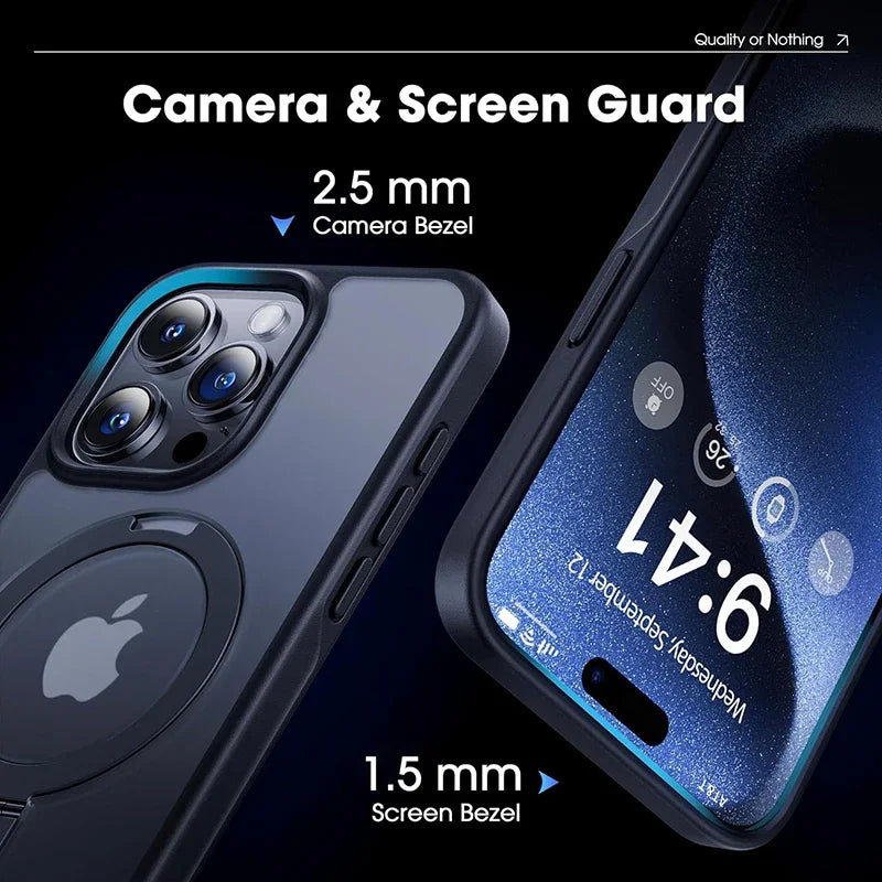 Magnetic Mobile Phone Case with Ring Stand for iPhone 17 Pro Max Air 16 16E 15 14 Case Plus 13 11 12 Mobile Cases with Kickstand
