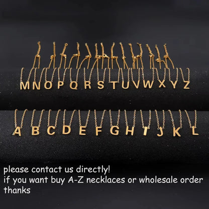 Cazador Minimalist Initial A-Z Letter Necklace for Women Alphabet Stainless Steel Choker Chains Jewelry Birthday Gift Wholesale