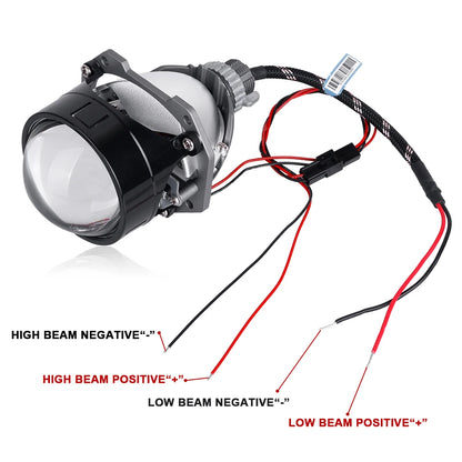2.5 Inch Bi Led Projector Lens Led Light H4 H7 9005 9006 Car Headlight Bulb High Low Beam 6000K Diode 100W 40000LM Turbo Tuning